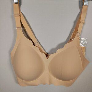 Oeak Women's Large Black Wireless V Mesh Bra NWT